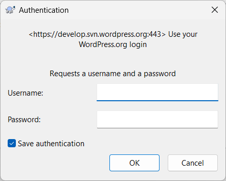 Authentication dialog